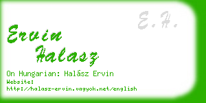 ervin halasz business card